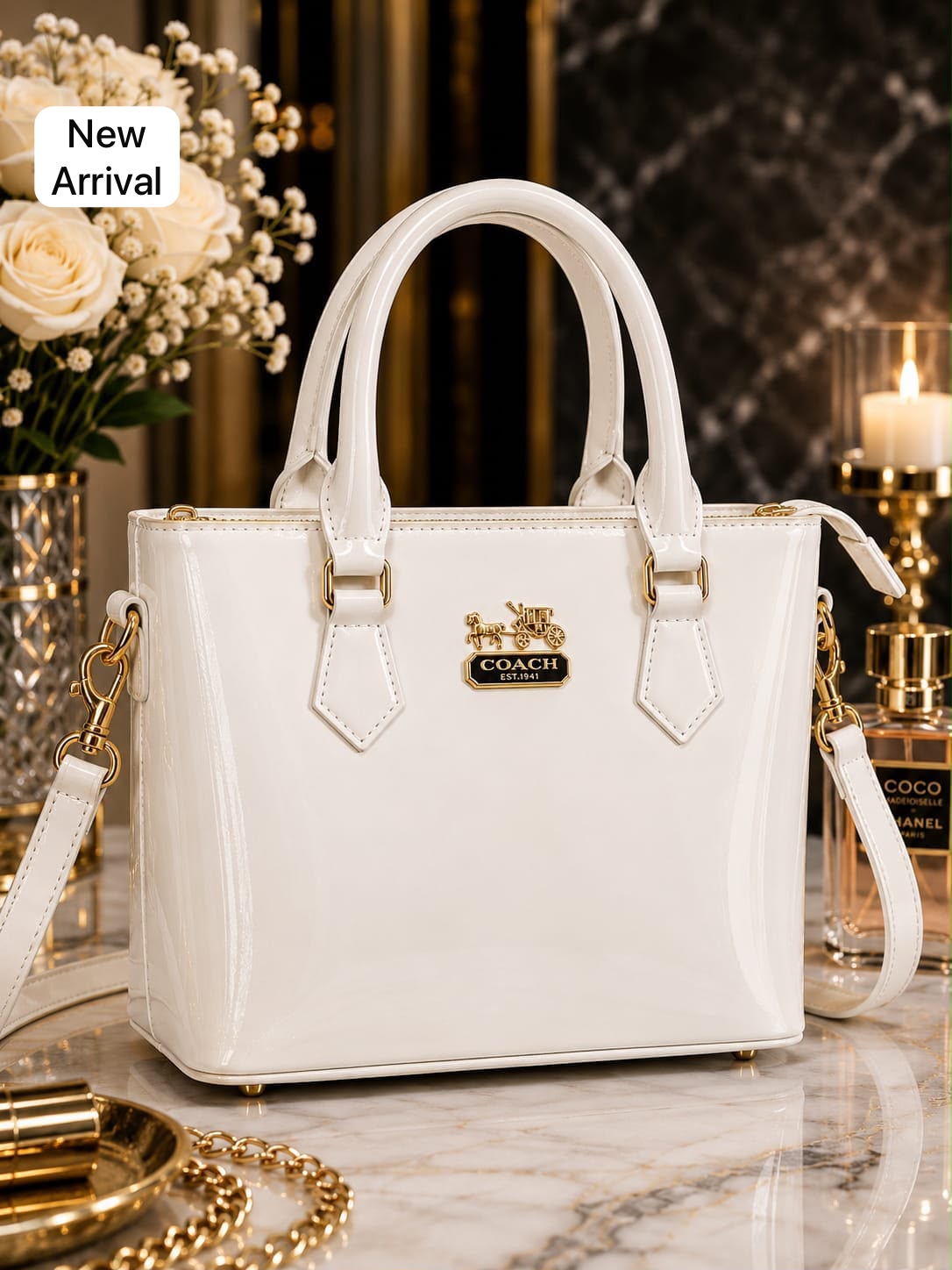 Stylish Women's Handbag with Long Strap & Zipper
