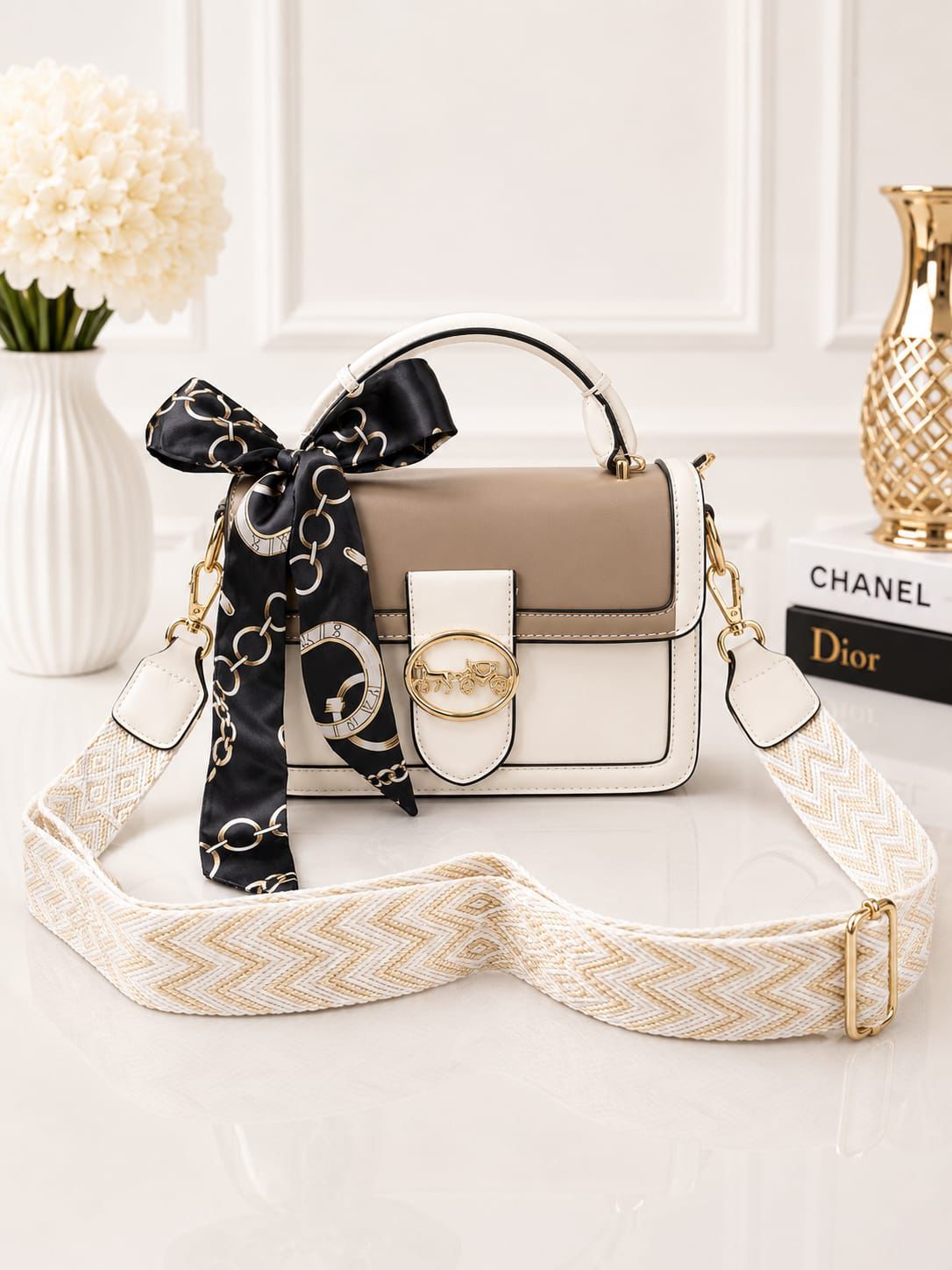 Pinkorra Imported Crossbody Bag for Women | Printed Strap | Premium Quality | 6 Colors | Band Bag Packing