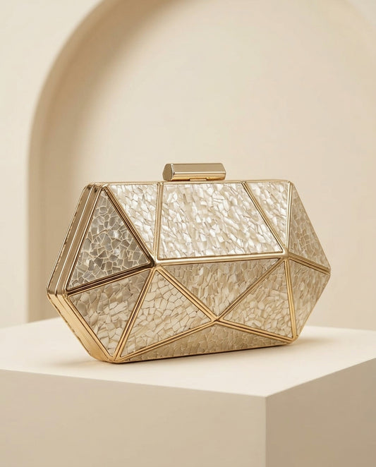Marble Hand Clutch for Girls – Stylish Top Lock Design