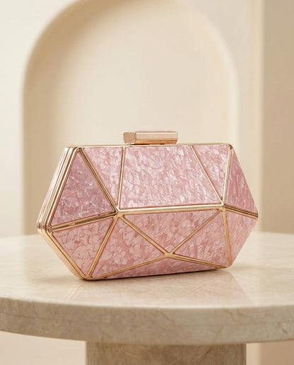 Marble Hand Clutch for Girls – Stylish Top Lock Design