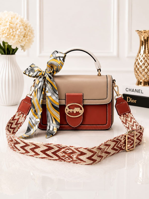 Pinkorra Imported Crossbody Bag for Women | Printed Strap | Premium Quality | 6 Colors | Band Bag Packing