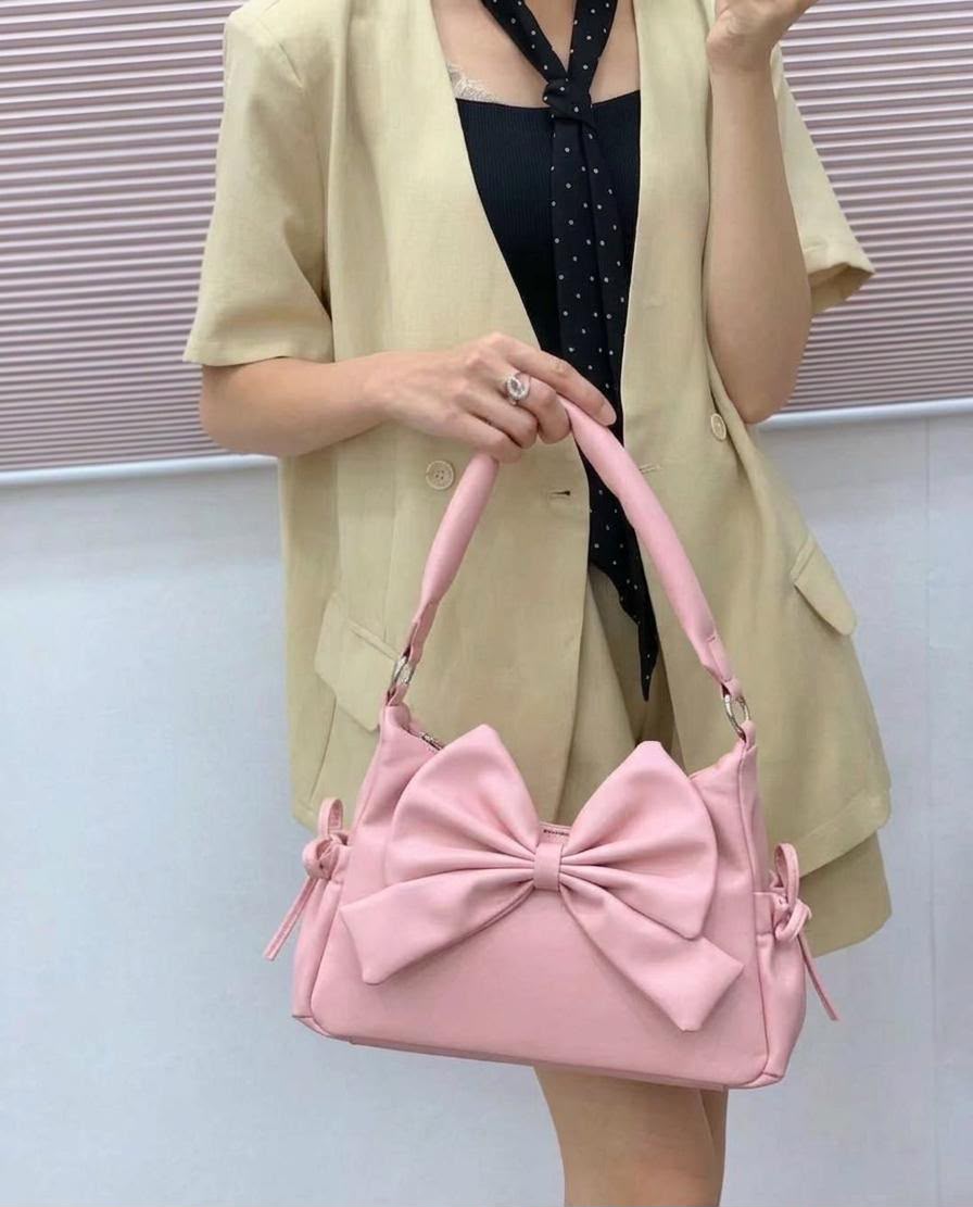Premium Bow Style Handbag & Crossbody Bag Set for Women | Luxury 2-Piece Leather Bag Combo | Pinkorra