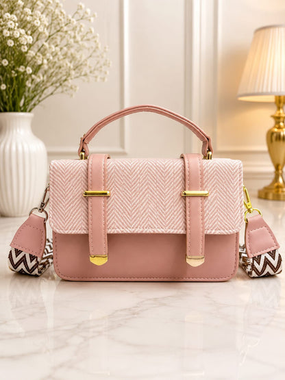 Premium Crossbody Bag for Girls | Medium Cross Body Bag with Long Strap | Everyday Fashion Handbag | Pinkorra