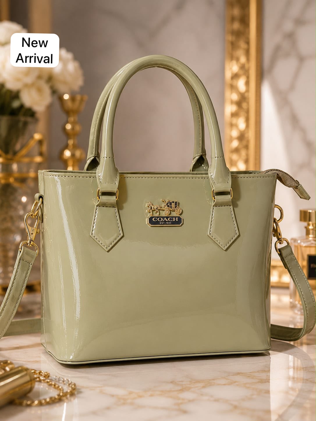 Stylish Women's Handbag with Long Strap & Zipper