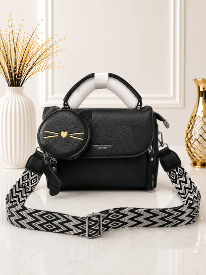 Pinkorra Imported Crossbody Bag for Women | Kitty Coin Pouch + Keychain | Premium Quality | 7 Colors | Band Bag Packing