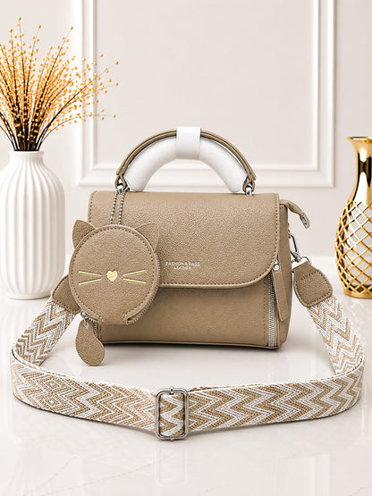 Pinkorra Imported Crossbody Bag for Women | Kitty Coin Pouch + Keychain | Premium Quality | 7 Colors | Band Bag Packing
