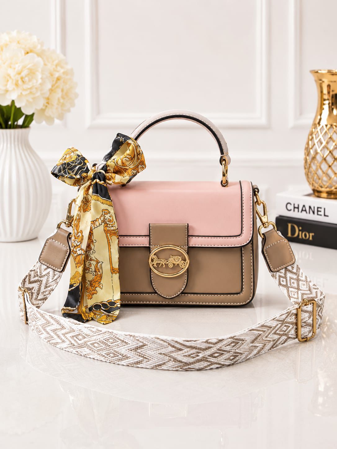 Pinkorra Imported Crossbody Bag for Women | Printed Strap | Premium Quality | 6 Colors | Band Bag Packing