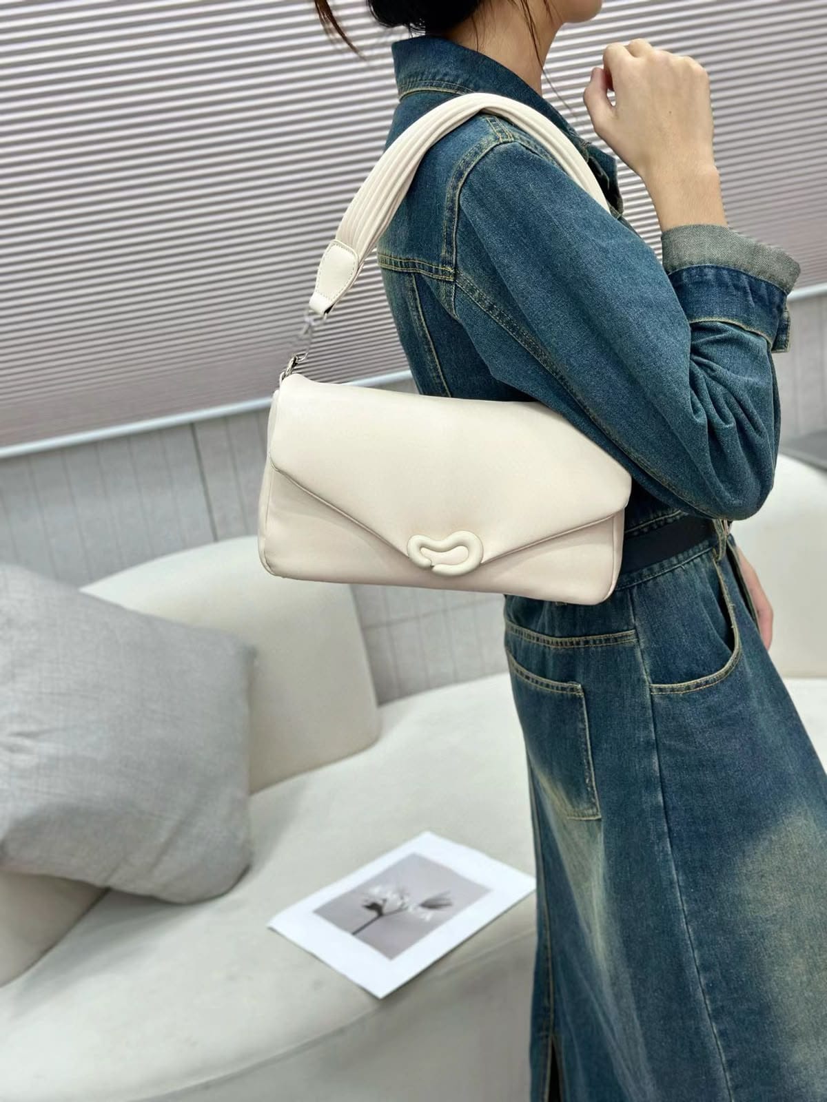 Pinkorra Branded Envelope Flap Crossbody & Shoulder Bag | Knotted Loop Hardware | Pleated Strap | Premium Soft Leather | 10 Colors