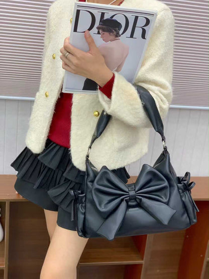 Premium Bow Style Handbag & Crossbody Bag Set for Women | Luxury 2-Piece Leather Bag Combo | Pinkorra