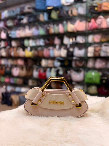 Premium Ladies Shoulder Handbag | Luxury Handbag with Golden Metal Handle | Adjustable Strap | Pinkorra