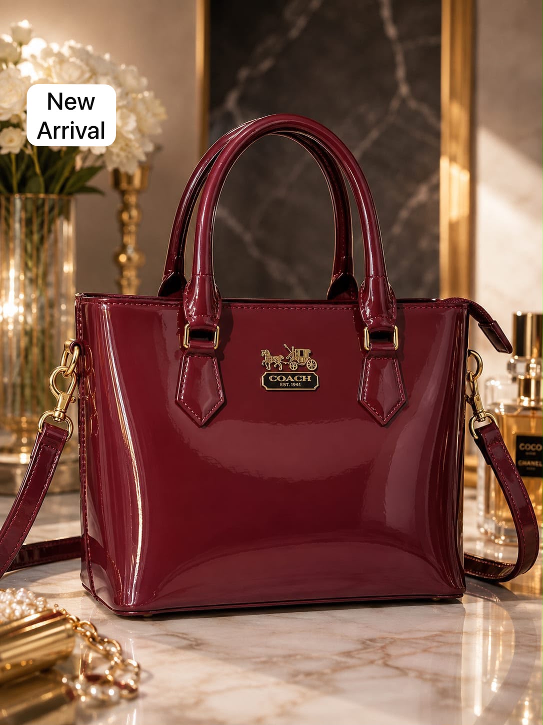 Stylish Women's Handbag with Long Strap & Zipper