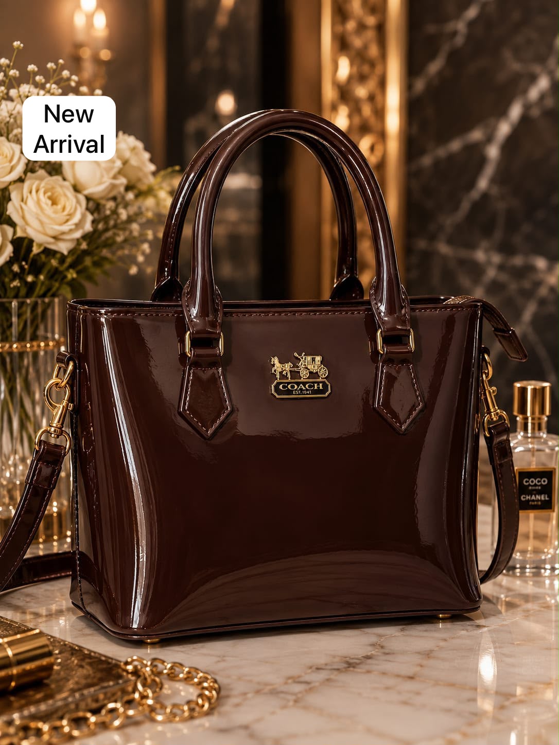 Stylish Women's Handbag with Long Strap & Zipper