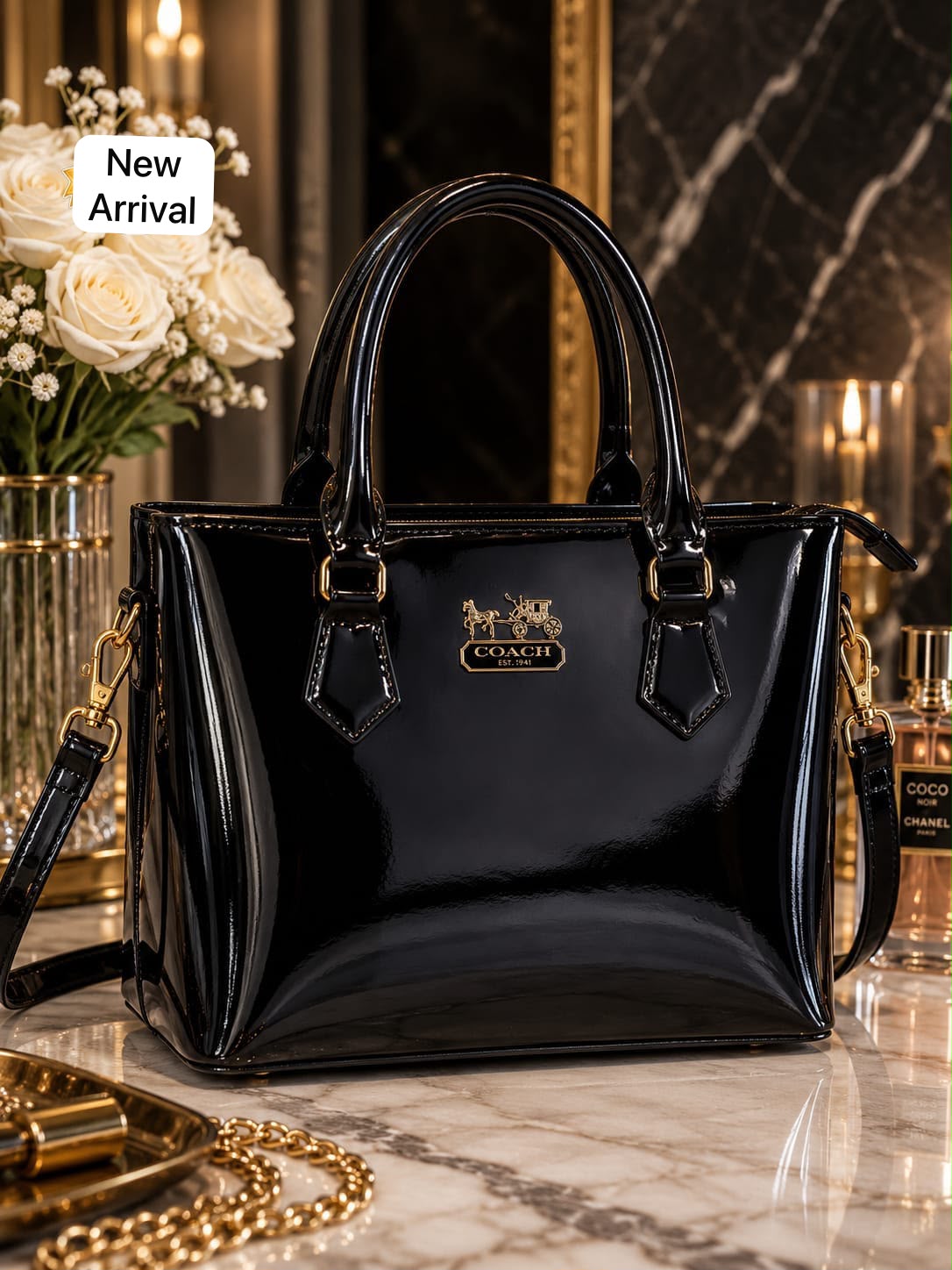 Stylish Women's Handbag with Long Strap & Zipper