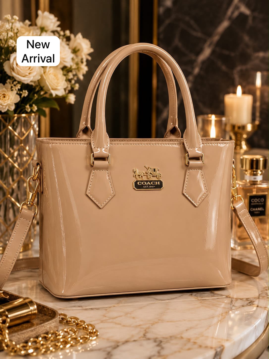 Stylish Women's Handbag with Long Strap & Zipper