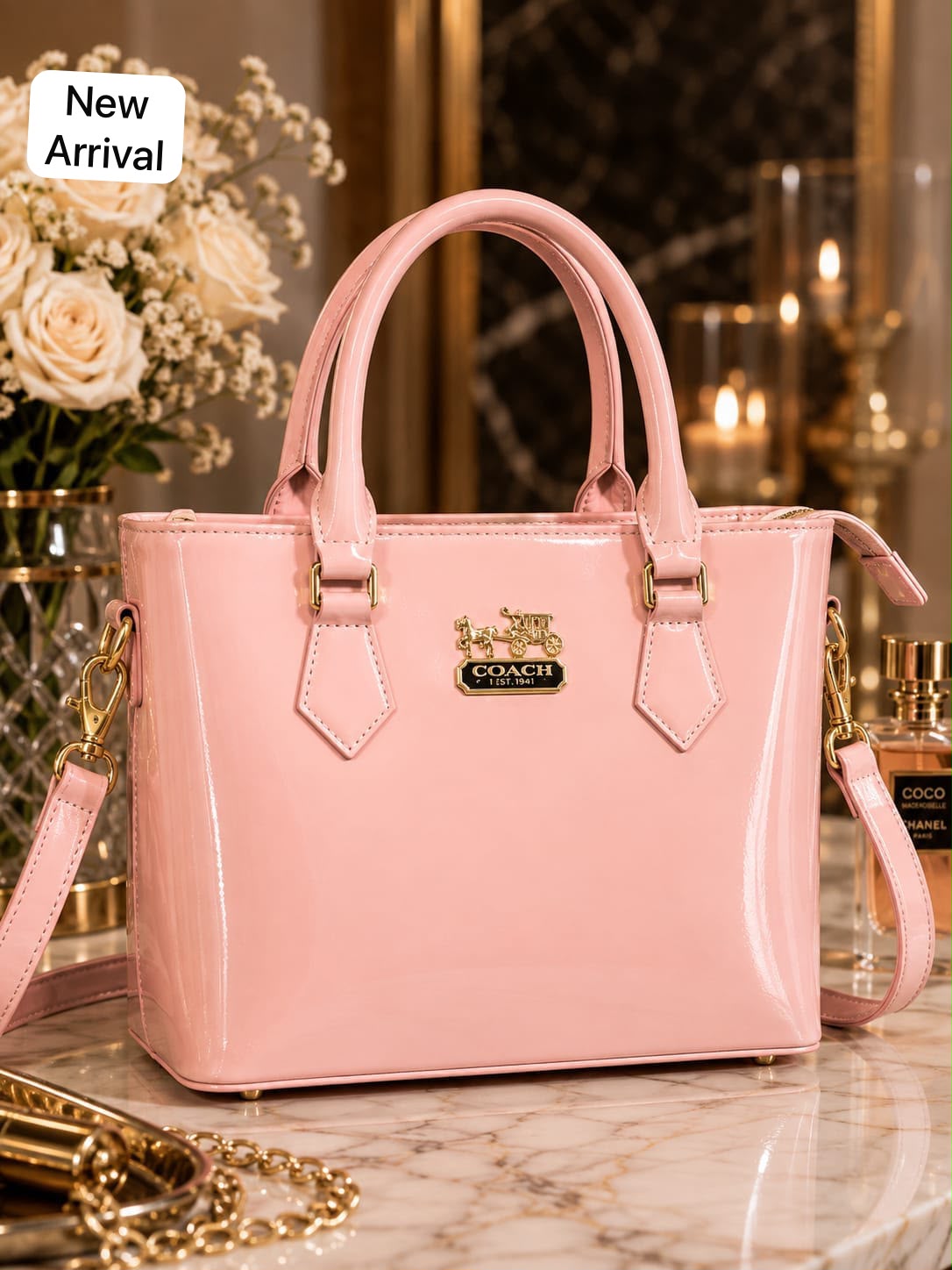 Stylish Women's Handbag with Long Strap & Zipper